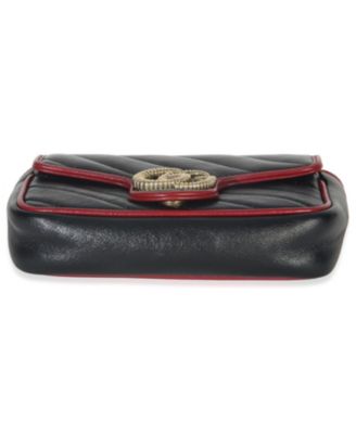Black Matelasse Calfskin Torchon Super Mini Marmont Bag