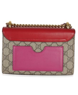 Red GG Supreme Canvas Small Padlock Shoulder Bag