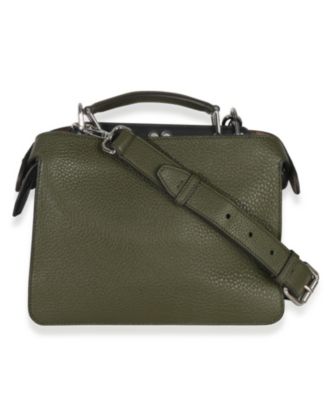 Olive Calfskin Leather Mini Peekaboo ISeeU Bag