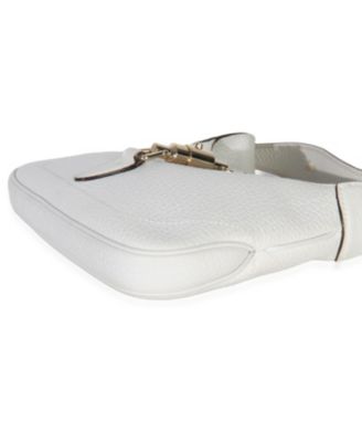 White Grained Leather Small Jackie Hobo