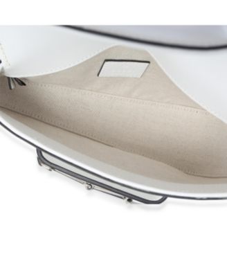 White Calfskin Mini Asymmetric Horsebit 1955 Shoulder Bag