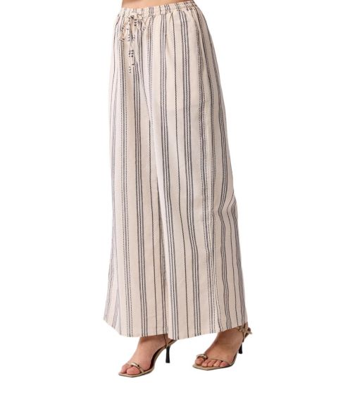 Женские брюки Reistor Wide-leg Drawstring in Stripes, цвет: Холщовый
