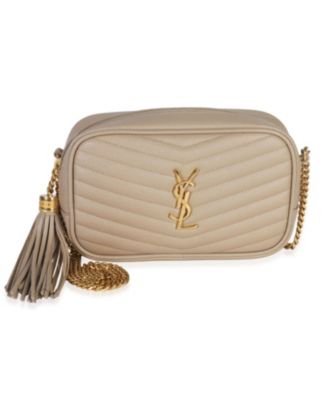 Beige Grain De Poudre Matelasse Mini Lou Camera Bag