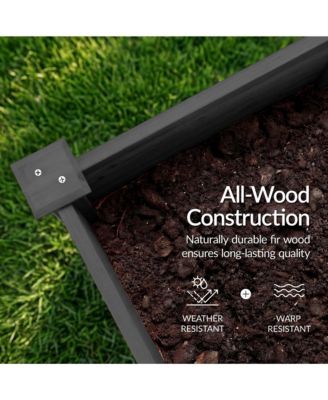 72x23x30in Elevated Wood Raised Garden Bed Planter Box with Divider Panel