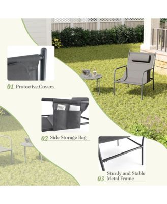 3 Piece Patio Set Outdoor Table and Chairs Bistro Set Small Front Porch Balcony Furniture