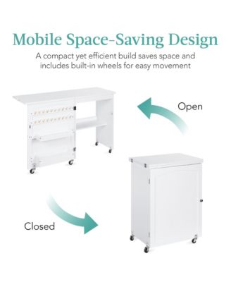 Sewing Machine Table and Desk w/ Craft Storage and Trays