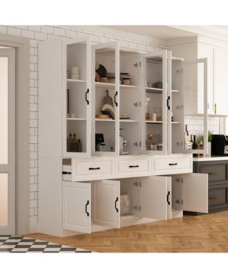 12-Shelf Wood Standard Bookcase With Adjustable Shelves Drawer