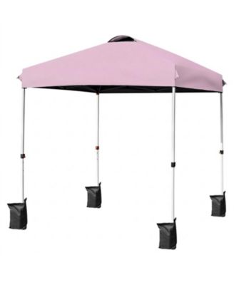 6.6 x 6.6 ft Outdoor Pop Up Canopy Tent with Roller Bag and Four Weight Bags