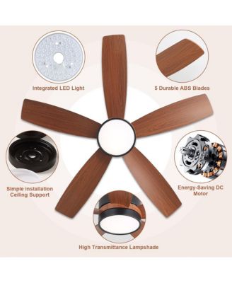42-inch Modern 5-Blade Ceiling Fan Light with 6-Speed Adjustable Wind Speed