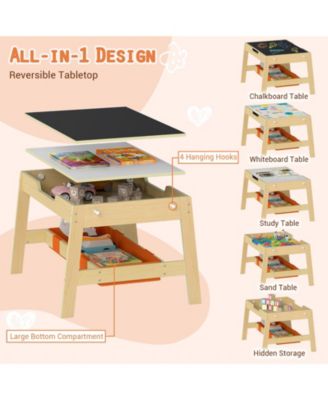 Toddler Table and Chairs Five in One Art Desk with Boards