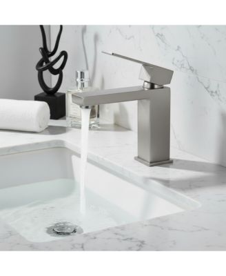 Single Handle Bathroom Faucet Lavatory Faucet Stainless Steel Single Hole-T20, Brushed Nickel