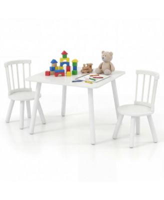 Kids Wooden Table and Chairs Set Three Piece Toddler Furniture
