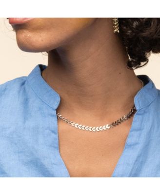 Elara Chevron Necklace and Bracelet Set Trendy Statement