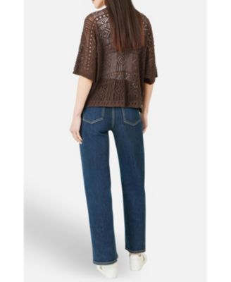 Women's Crochet Edge To Edge Cardigan