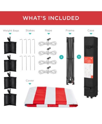 10x10ft Easy Setup Pop Up Canopy w/ 1-Button Setup, Wheeled Case, 4 Weight Bags