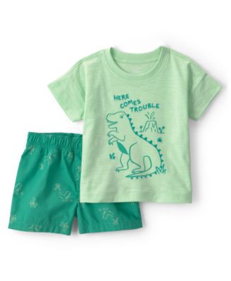 Baby Boys' Dinosaur T-Shirt and Shorts, 2-Piece Set