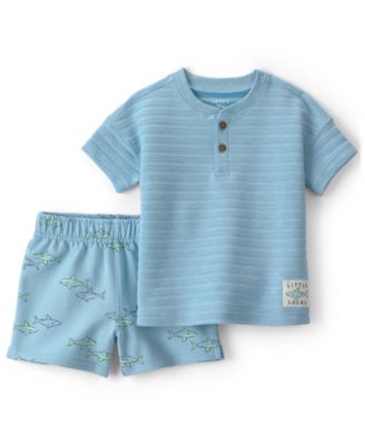 Baby Boys' Shark Top and Shorts, 2-Piece Set