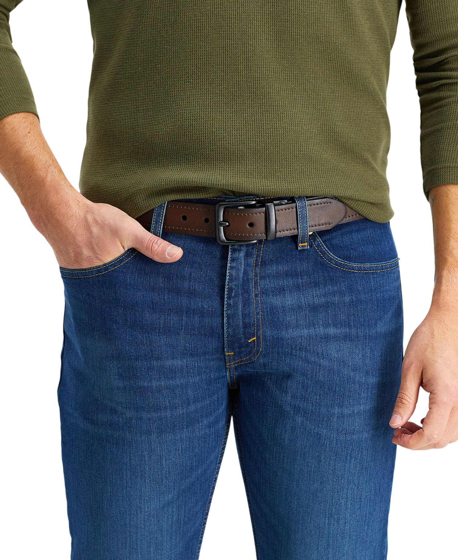38MM Men's Two-In-One Reversible Casual Jean Belt
