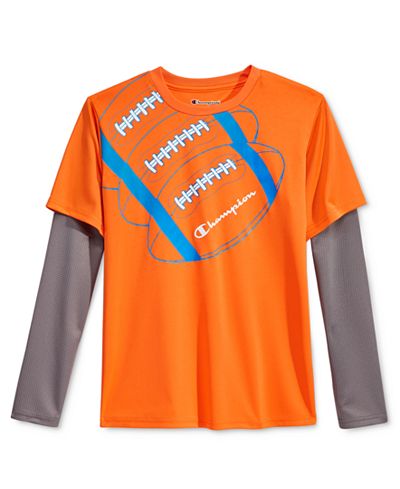 Champion Little Boys' Long-Sleeve Graphic-Print T-Shirt