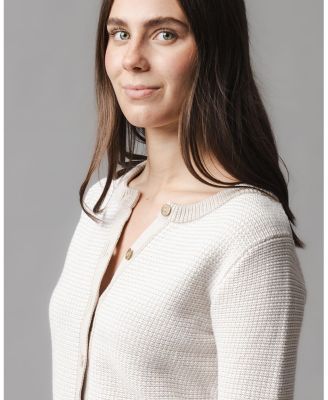 Hope and Henry Women's Organic Tweed Stitch Sweater Cardigan