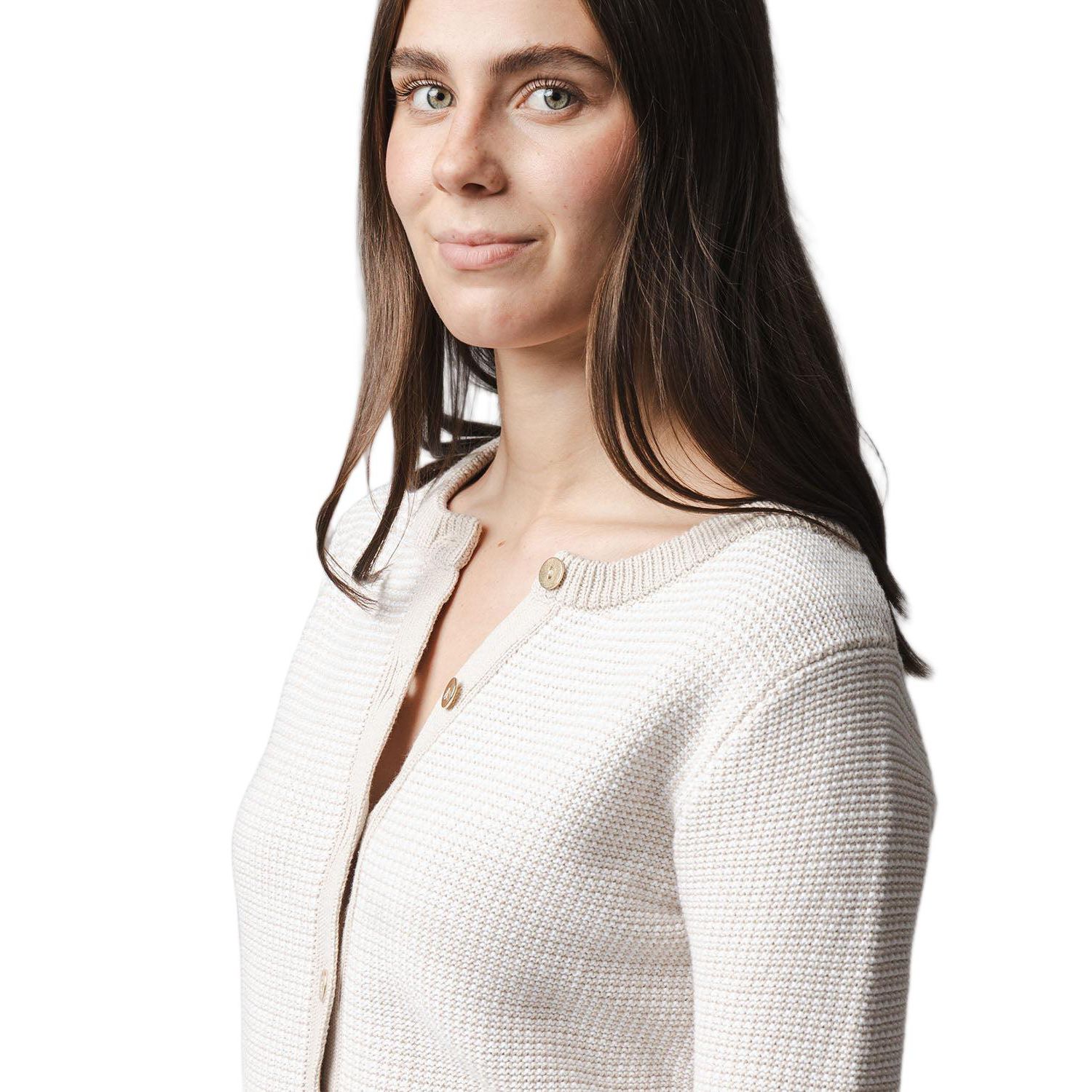 Hope and Henry Women's Organic Tweed Stitch Sweater Cardigan