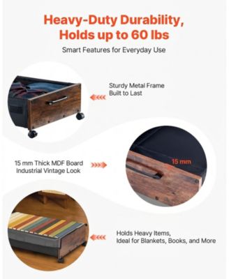 2 Pack Under Bed Storage with Wheels 25.6in x 18.1in x 7.1in Clear Top