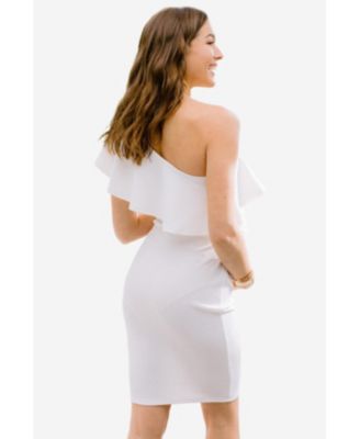 Maternity One-Shoulder Ruffle Bodycon Dress