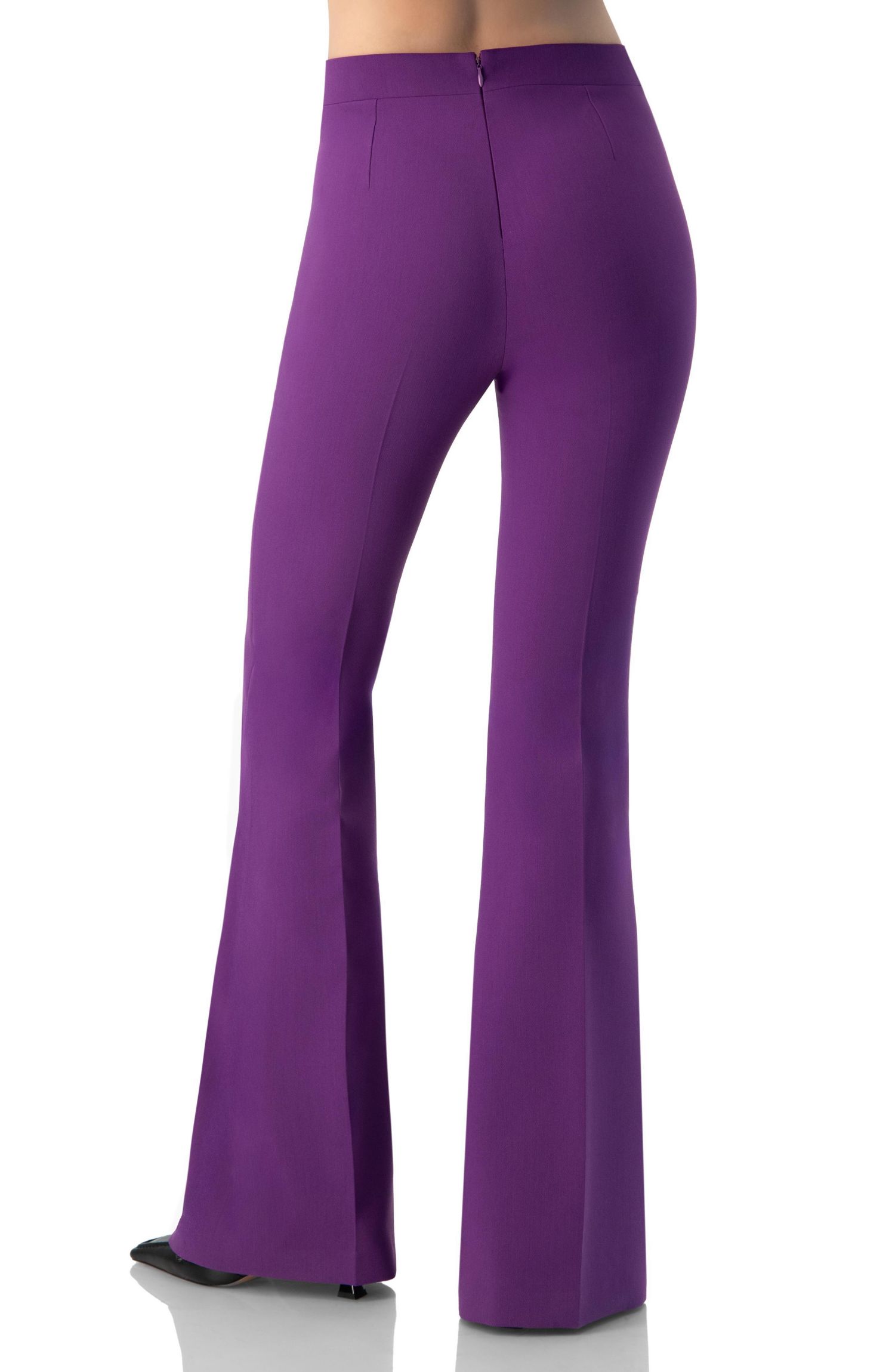 Women's Flared Pants with Back Pleats
