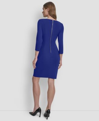 Women's 3/4-Sleeve Ruched Short Dress