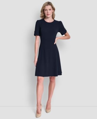 Women's Short-Sleeve Jewel Neck Dress