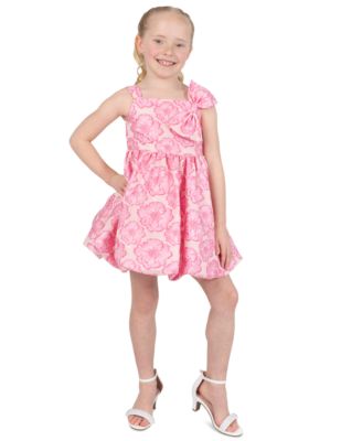 Girls' 2T-6X Square Neck Printed Dress