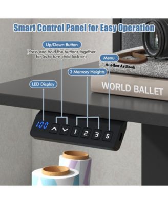 Adjustable Electric Standing Desk with 2 Drawers for Home Office