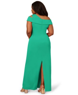 Plus Size Asymmetrical Draped Gown