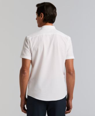 Men's Slim-Fit Stretch Solid Button-Down Seersucker Shirt