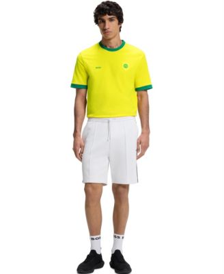 BOSS by Men's Stretch-Cotton Brazil Country Flag Logo T-Shirt