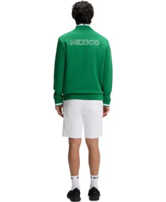 BOSS by Men's Cotton-Blend Mexico Country-Flag Badge Sweatshirt