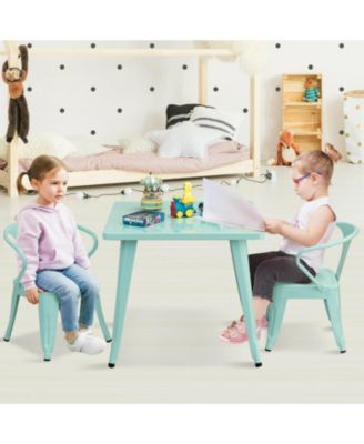 27 in Kids Square Steel Activity Table for Playroom and School