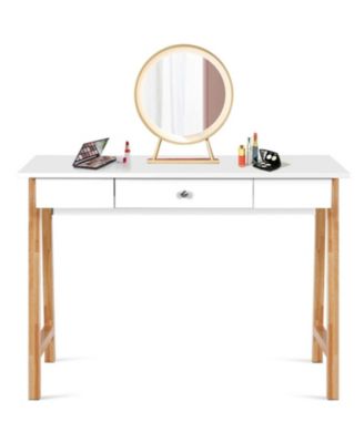 42 in Writing Desk with Storage Drawer and Rubberwood Legs