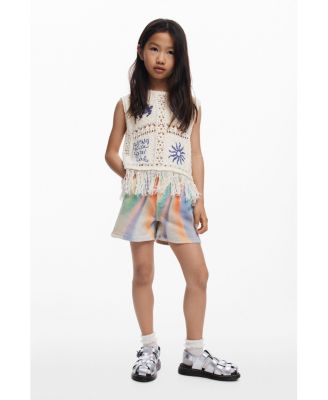 Girls Girls's Crochet sweater with fringes