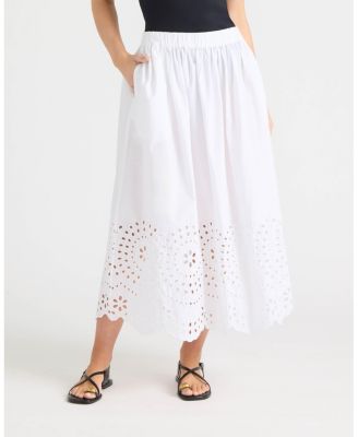 Women's Pull-On Maxi Skirt with Eyelet Hem