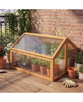 Wood Cold Frame Greenhouse with Openable Transparent Roof