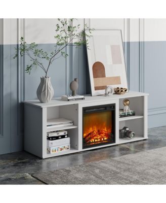 Modern Fireplace TV Stand for TVs up to 65" with 1400W Electric Fireplace