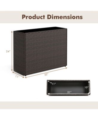 24 in Tall Raised Garden Bed with Wicker Design and Liner