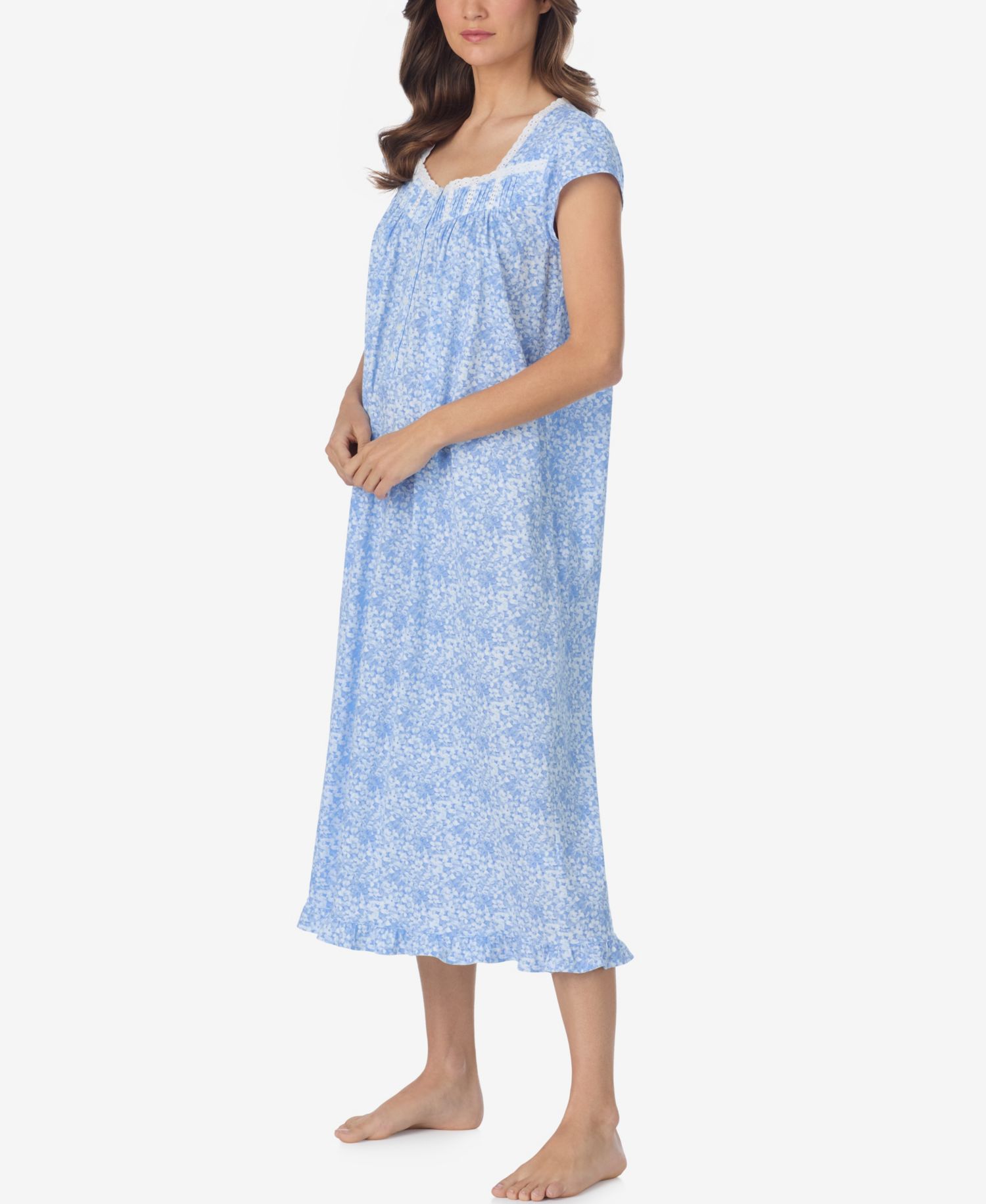 Women's Floral Cap-Sleeve Ballet Nightgown