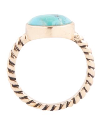 Rope My Heart Blue Turquoise and Golden Ring