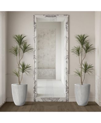 2-Piece Tall Tapered Round Plastic Planters Set, Mediterranean Gray