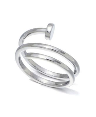 Silver Nail Double Wrap Ring