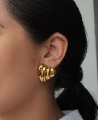 2-Piece Statement Heart Stud Earrings Set