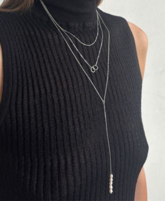 Silver 2-Piece Lariat Necklace Set