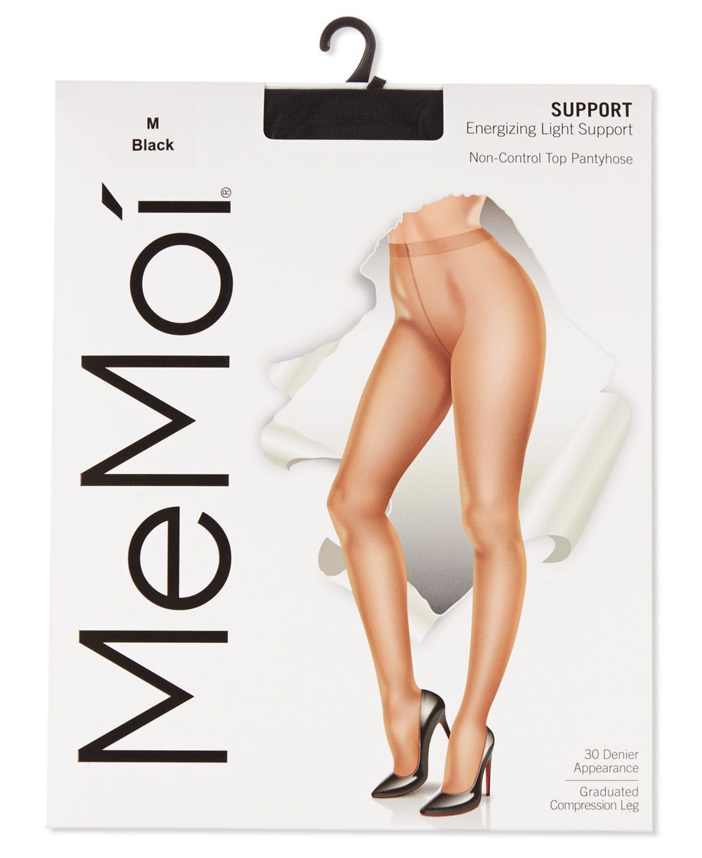 Женские колготки MeMoi Energizing Light Support Non-Control Top Pantyhose, цвет: Чёрный — фото 2